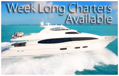 Yacht charters Cayman Island, Week long yacht charters